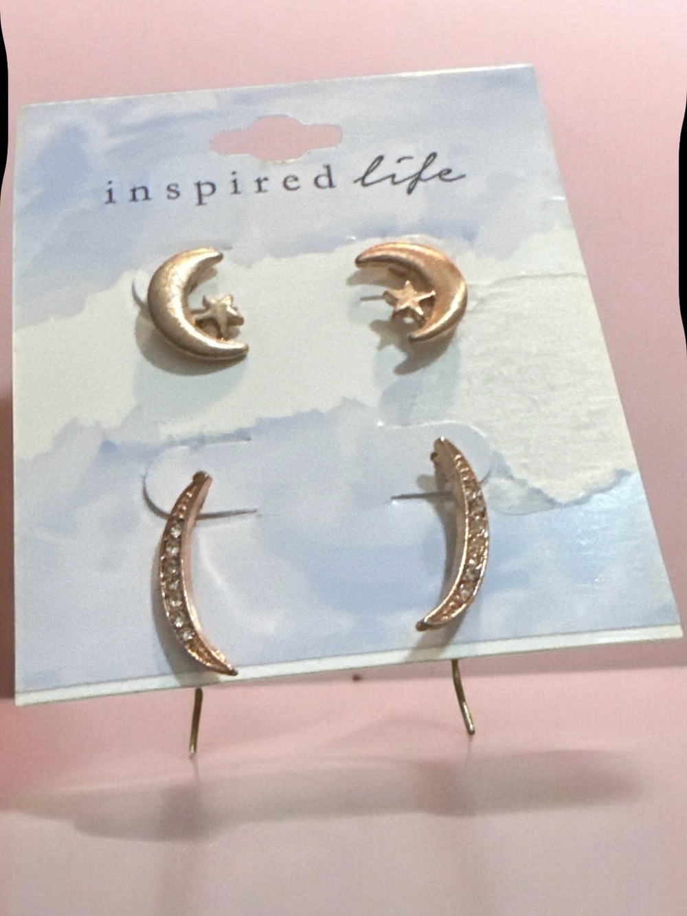 Inspire Rose Gold Moon & Star Earring Set
1911